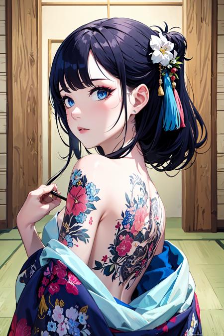 01574-1688251217-(masterpiece, top quality, best quality, official art, beautiful and aesthetic_1.2),1girl, tattoo, solo, japanese clothes,  hair.png